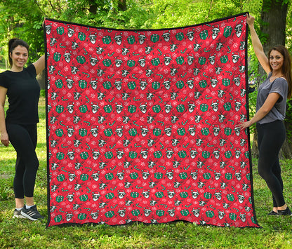 Christmas Cow Pattern Print Quilt