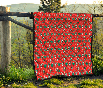 Christmas Cow Pattern Print Quilt
