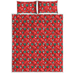Christmas Cow Pattern Print Quilt Bed Set
