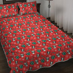 Christmas Cow Pattern Print Quilt Bed Set