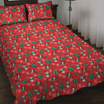 Christmas Cow Pattern Print Quilt Bed Set