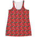 Christmas Cow Pattern Print Women's Racerback Tank Top