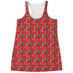 Christmas Cow Pattern Print Women's Racerback Tank Top