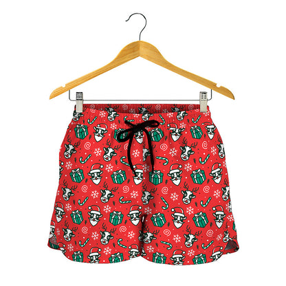 Christmas Cow Pattern Print Women's Shorts