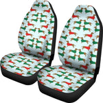 Christmas Dachshund Pattern Universal Fit Car Seat Covers GearFrost