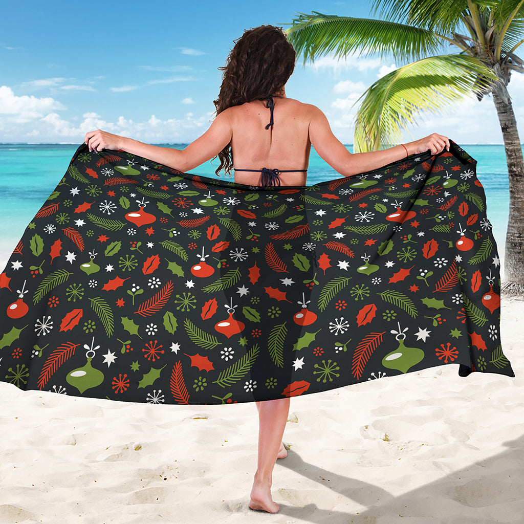 Christmas Decorations Pattern Print Beach Sarong Wrap