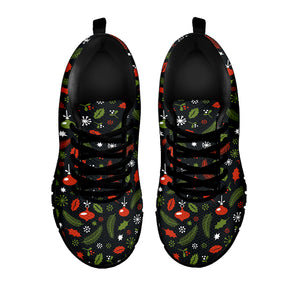 Christmas Decorations Pattern Print Black Sneakers