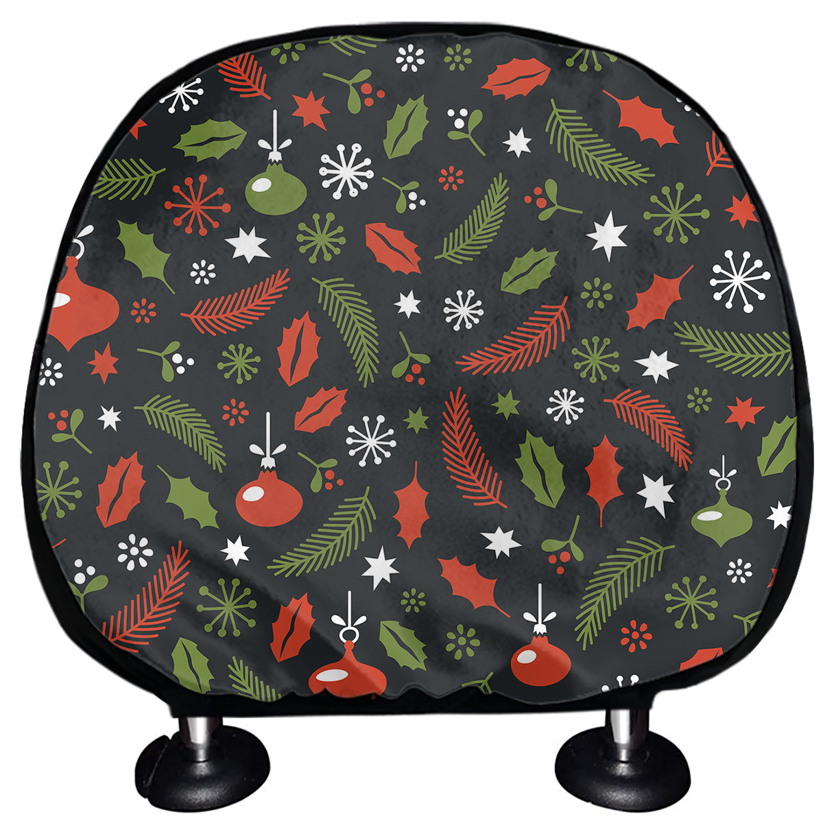 Christmas Decorations Pattern Print Car Headrest Covers