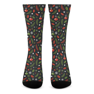 Christmas Decorations Pattern Print Crew Socks