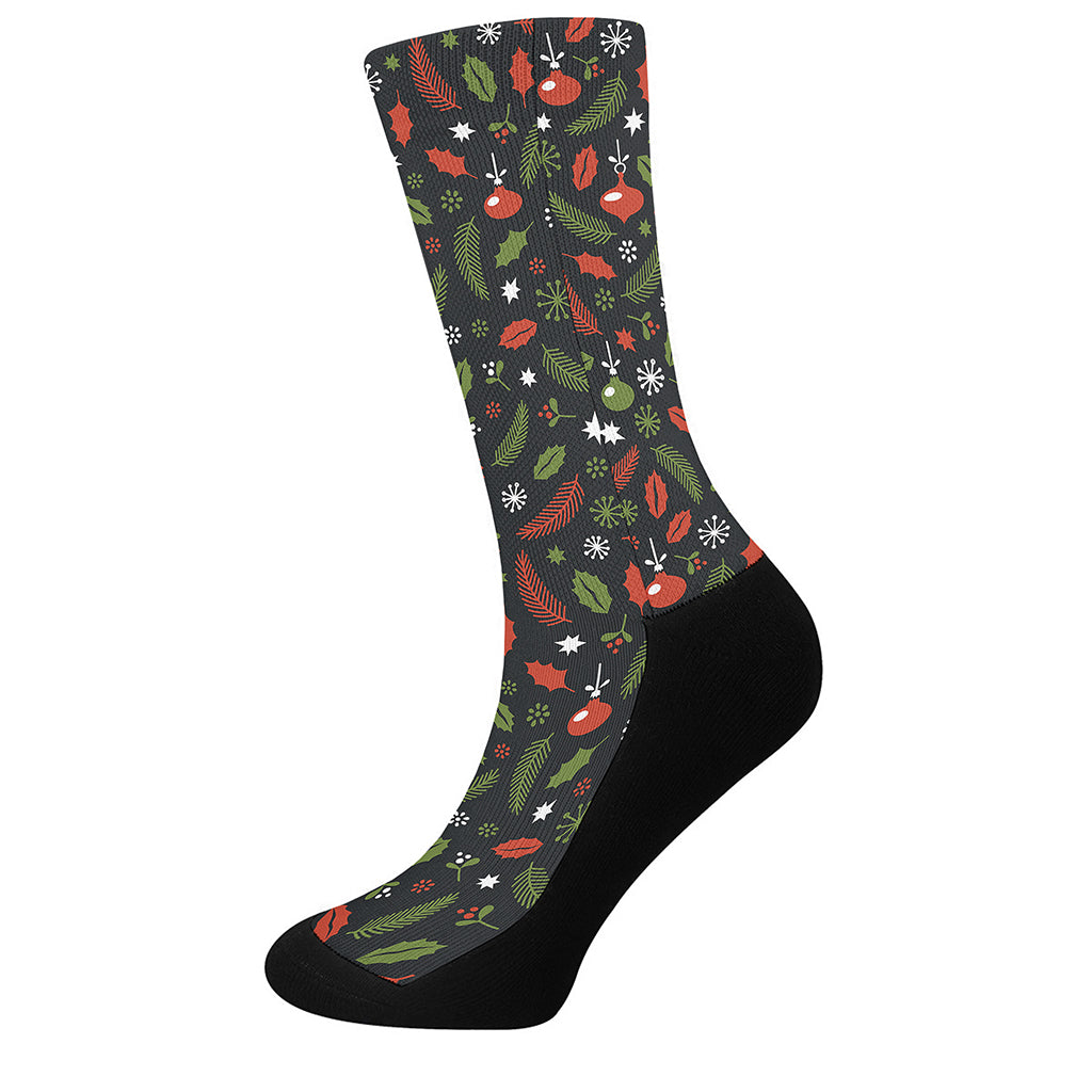 Christmas Decorations Pattern Print Crew Socks