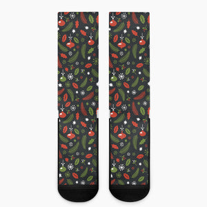 Christmas Decorations Pattern Print Crew Socks