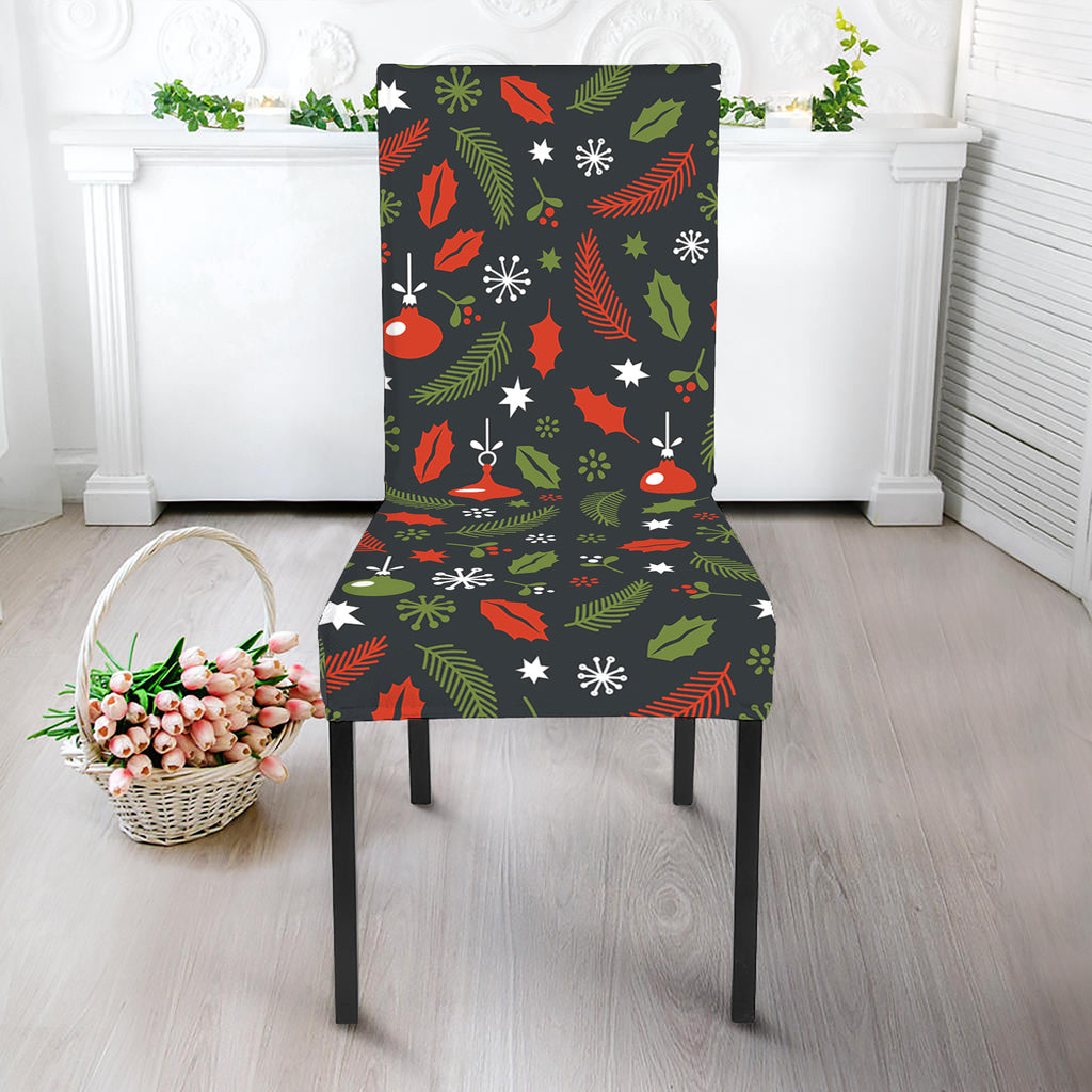 Christmas Decorations Pattern Print Dining Chair Slipcover