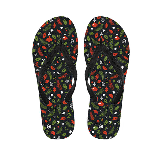 Christmas Decorations Pattern Print Flip Flops