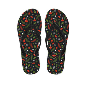 Christmas Decorations Pattern Print Flip Flops