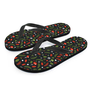 Christmas Decorations Pattern Print Flip Flops