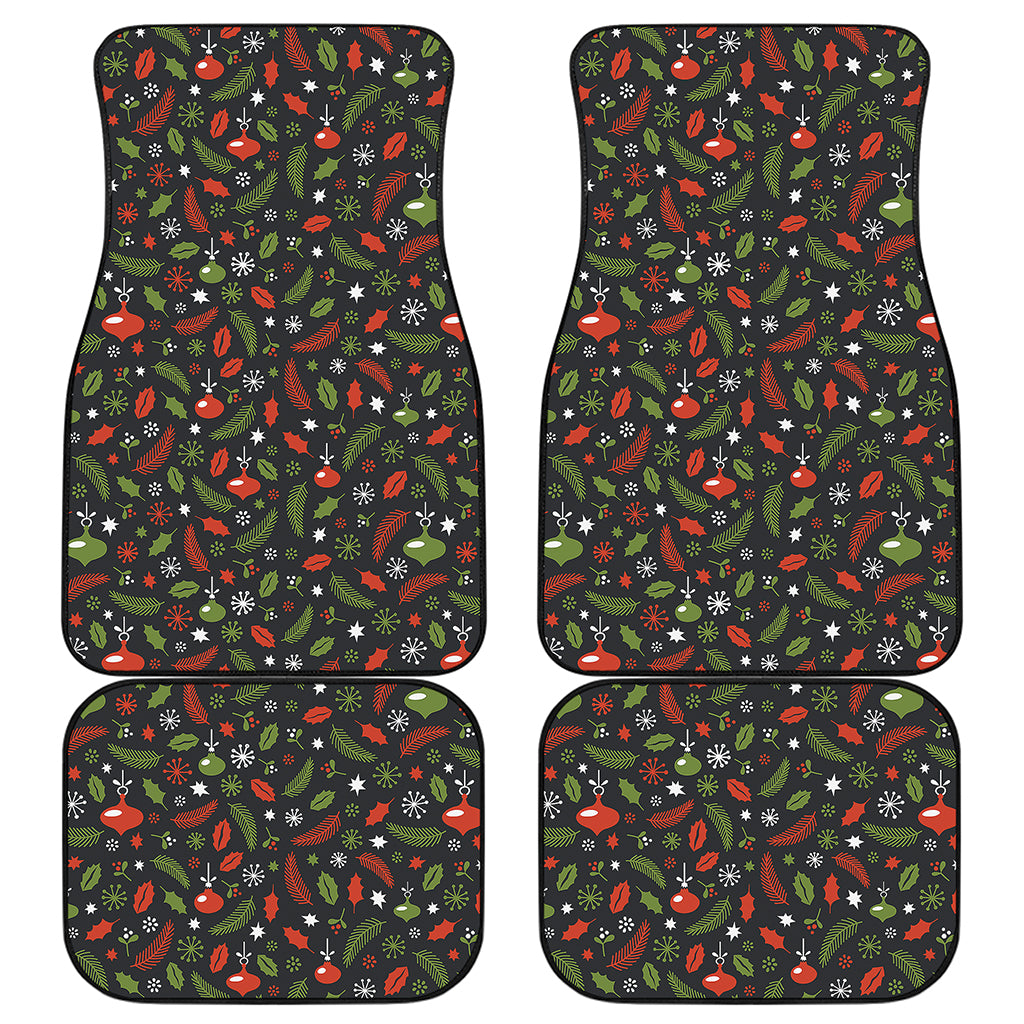 Christmas Decorations Pattern Print Front and Back Car Floor Mats