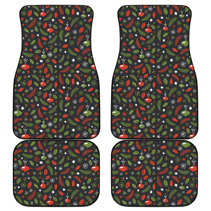 Christmas Decorations Pattern Print Front and Back Car Floor Mats