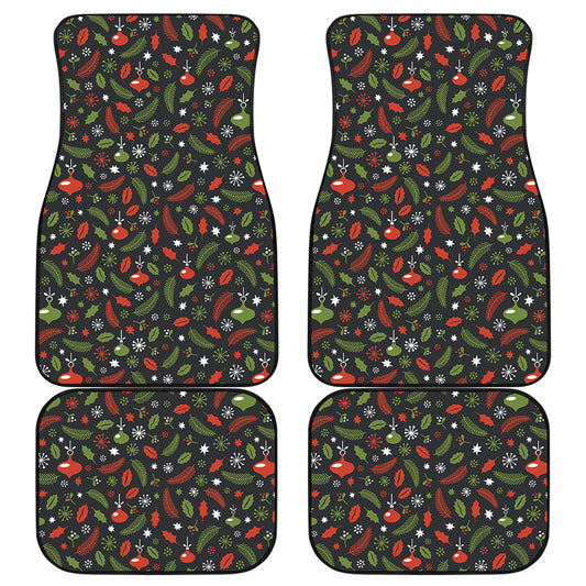 Christmas Decorations Pattern Print Front and Back Car Floor Mats