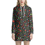 Christmas Decorations Pattern Print Hoodie Dress