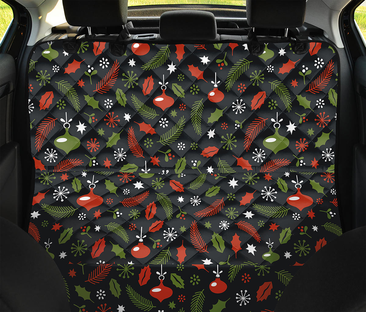 Christmas Decorations Pattern Print Pet Car Back Seat Cover