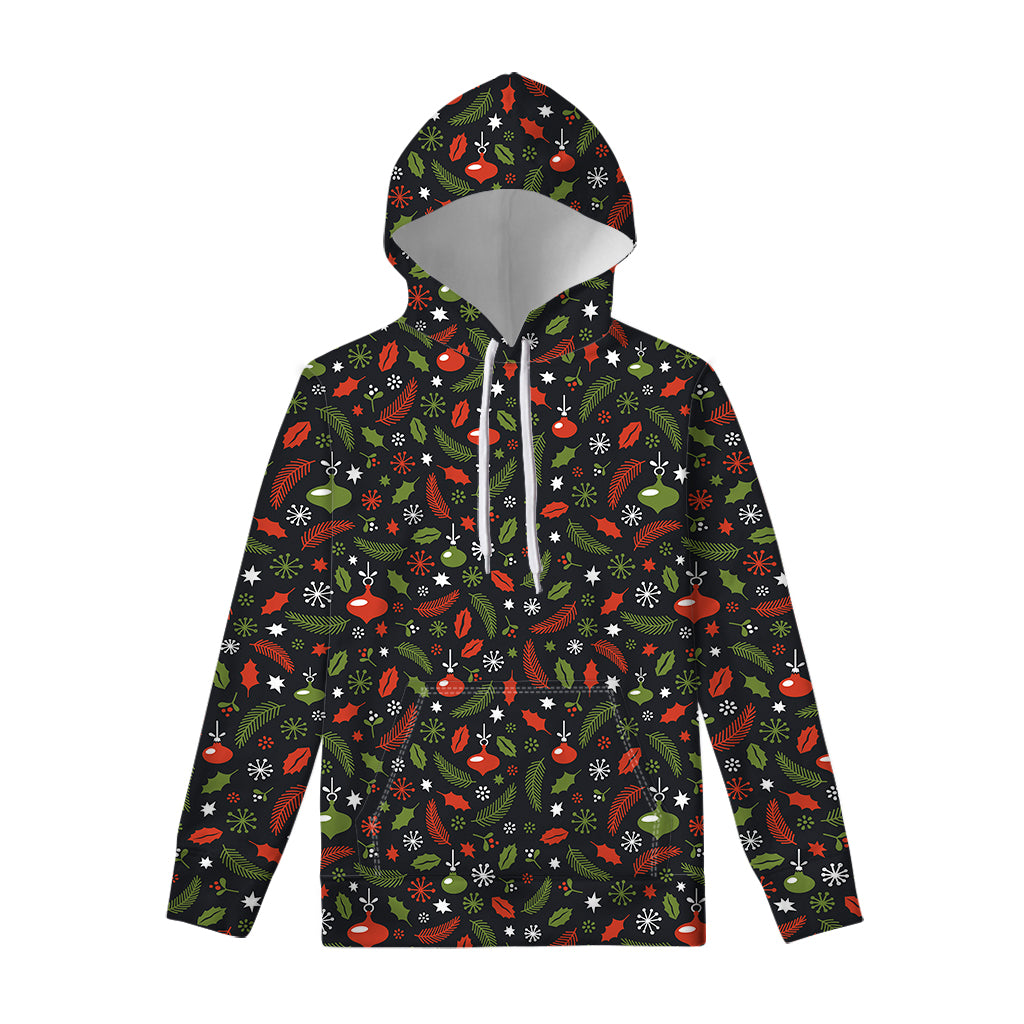 Christmas Decorations Pattern Print Pullover Hoodie