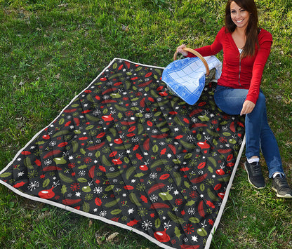 Christmas Decorations Pattern Print Quilt