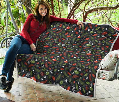 Christmas Decorations Pattern Print Quilt