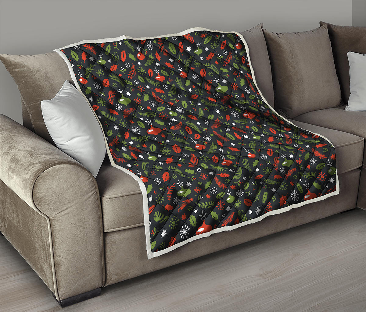 Christmas Decorations Pattern Print Quilt