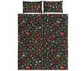 Christmas Decorations Pattern Print Quilt Bed Set