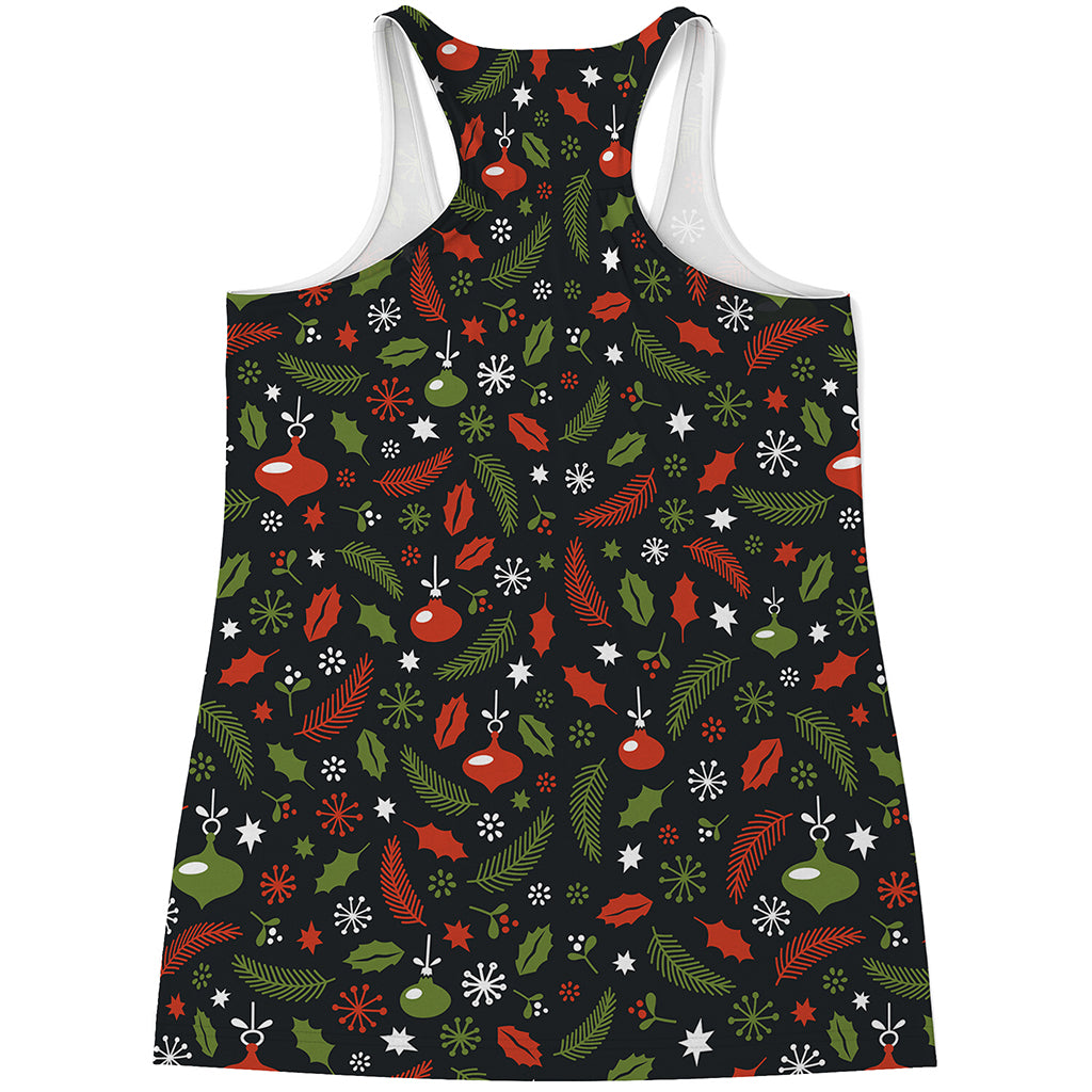 Christmas Decorations Pattern Print Women's Racerback Tank Top