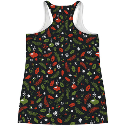 Christmas Decorations Pattern Print Women's Racerback Tank Top