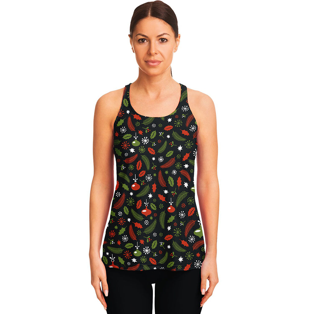 Christmas Decorations Pattern Print Women's Racerback Tank Top