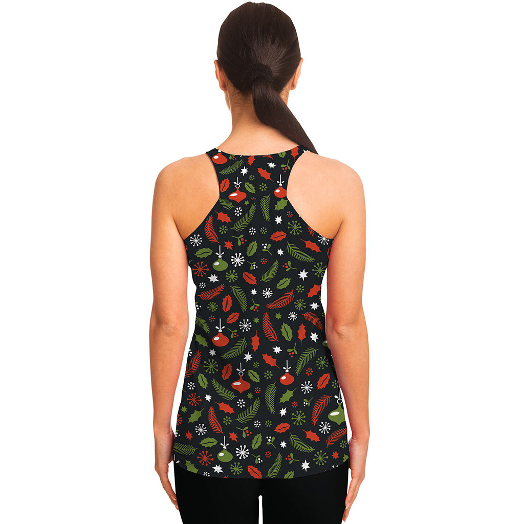 Christmas Decorations Pattern Print Women's Racerback Tank Top