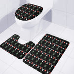 Christmas Deer Argyle Pattern Print 3 Piece Bath Mat Set