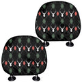 Christmas Deer Argyle Pattern Print Car Headrest Covers