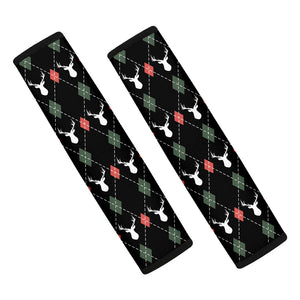 Christmas Deer Argyle Pattern Print Car Seat Belt Covers