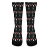 Christmas Deer Argyle Pattern Print Crew Socks