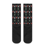 Christmas Deer Argyle Pattern Print Crew Socks