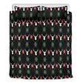 Christmas Deer Argyle Pattern Print Duvet Cover Bedding Set