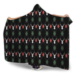 Christmas Deer Argyle Pattern Print Hooded Blanket