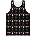 Christmas Deer Argyle Pattern Print Men's Tank Top