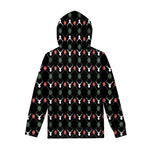 Christmas Deer Argyle Pattern Print Pullover Hoodie