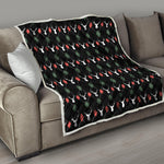 Christmas Deer Argyle Pattern Print Quilt