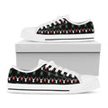 Christmas Deer Argyle Pattern Print White Low Top Sneakers