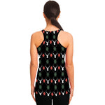 Christmas Deer Argyle Pattern Print Women's Racerback Tank Top