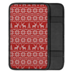 Christmas Deer Knitted Pattern Print Car Center Console Cover