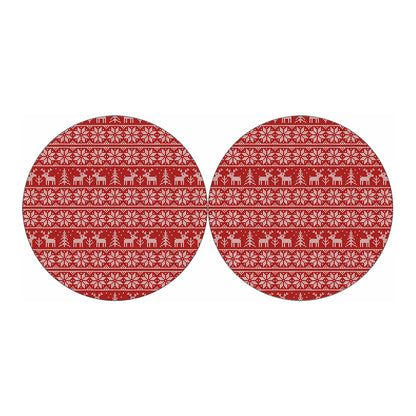 Christmas Deer Knitted Pattern Print Car Coasters