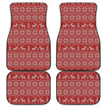Christmas Deer Knitted Pattern Print Front and Back Car Floor Mats