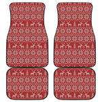 Christmas Deer Knitted Pattern Print Front and Back Car Floor Mats