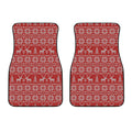Christmas Deer Knitted Pattern Print Front Car Floor Mats